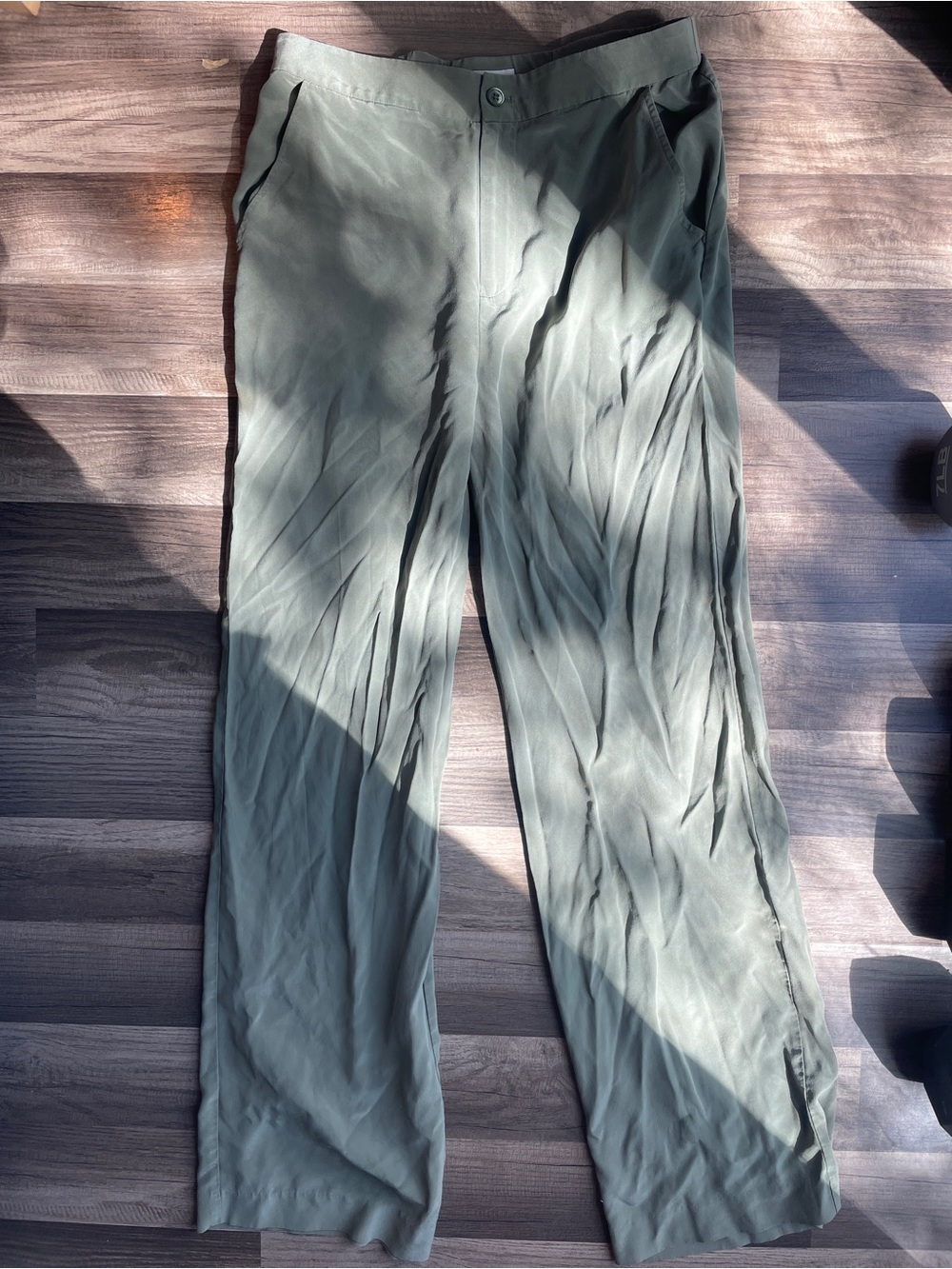 100% Silk Sage Green Equipment Women’s Trousers